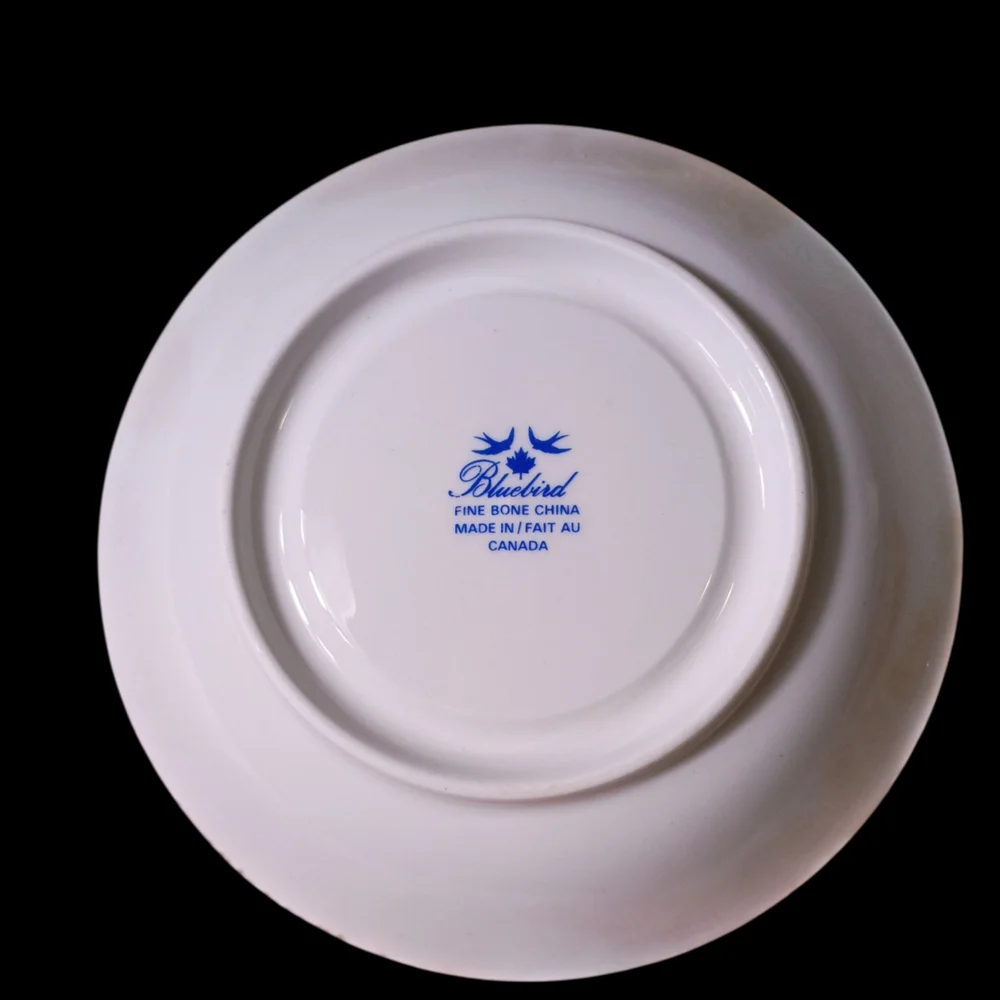 Blue Bird Fine Bone China Vintage‎ Teacup and Saucer